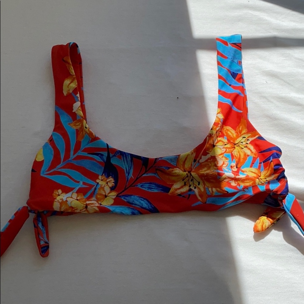 rip curl side tie swim top